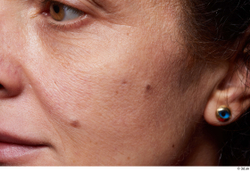 Eye Mouth Cheek Ear Hair Skin Woman Birthmarks Slim Wrinkles Studio photo references